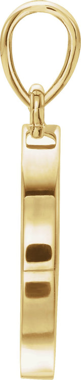 14K Gold Round Natural Diamond Disc Necklace or Pendant - Yellow Gold - view 2
