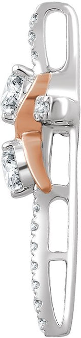 14K Gold Round Natural Diamond Infinity-Inspired Cross Pendant - view 2