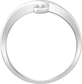 14K Gold Round Natural Diamond Two-Stone Bypass Ring II - White Gold - view 2