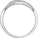 14K Gold Round Natural Diamond Accented Infinity-Inspired Ring III - White Gold - view 2