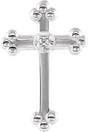 14K Gold Round Natural Diamond Cross Lapel Pin – 14x9mm - White Gold