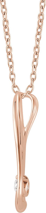 14K Gold Round Natural Diamond Solitaire Infinity-Inspired Necklace - Rose Gold - view 2