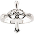 14K Gold Round Natural Diamond Hearts & Cross Accented Ring - White Gold