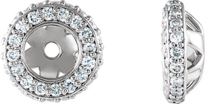 Platinum Natural Diamond Halo-Style Earring Jackets IV