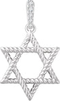 14K Gold Round Natural Diamond Star of David Pendant