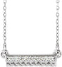 Platinum Round Natural Diamond Rope Bar Necklace