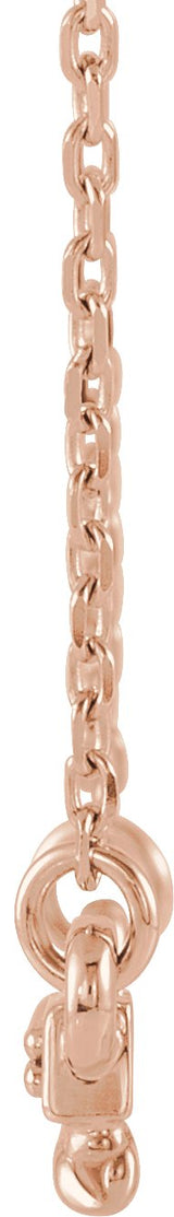 14K Gold Round Natural Diamond Rope Bar Necklace - Rose Gold - view 2