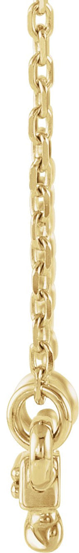 14K Gold Round Natural Diamond Rope Bar Necklace - Yellow Gold - view 2