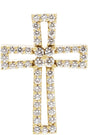 14K Gold Round Natural Diamond Cross Pendant – 1/2 CTW