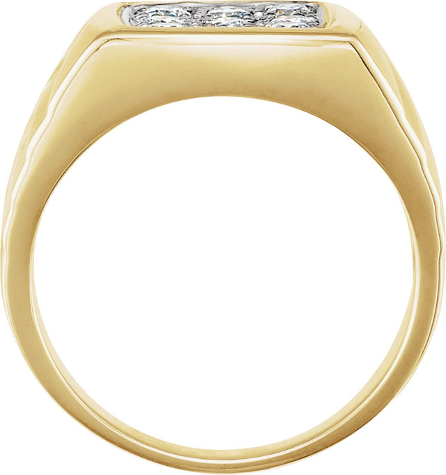 14K Gold Round Natural Diamond Cluster Ring – 2.7mm Stones - view 2