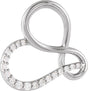 Platinum Round Natural Diamond Infinity-Inspired Heart Pendant
