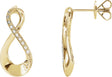 14K Gold Round Natural Diamond Accented Infinity-Inspired Earrings - Yellow Gold