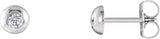 14K Gold Lab-Grown Diamond Round Bezel-Set Stud Earrings - White Gold