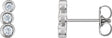 Platinum Round Natural Diamond Petite Three-Stone Ear Climbers