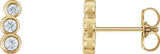 14K Gold Round Natural Diamond Petite Three-Stone Ear Climbers - Yellow Gold
