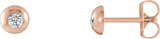14K Gold Lab-Grown Diamond Round Bezel-Set Stud Earrings - Rose Gold