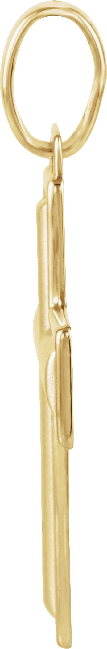 14K Gold Round Natural Diamond Cross Pendant – 1/10 CTW - Yellow Gold - view 2