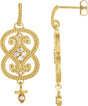 14K Gold Round Natural Diamond Vintage-Inspired Earrings – 1.5mm Stones