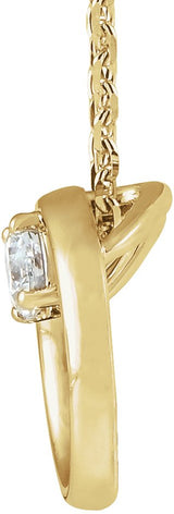 14K Gold Round Natural Diamond Circle Necklace – 1/10 CTW - Yellow Gold - view 2
