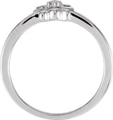 14K Gold Round Natural Diamond Youth Angel Ring - White Gold - view 2