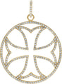14K Gold Round Natural Diamond Maltese Cross Pendant - Yellow Gold