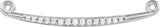 14K Gold Curved Bar Necklace – 26.5x3mm - White Gold