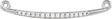 Platinum Curved Bar Necklace – 26.5x3mm