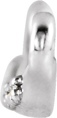Platinum Curved Bar Necklace – 26.5x3mm - view 2