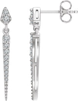 14K Gold Round Natural Diamond Spike Earrings