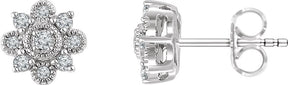 14K Gold Natural Diamond Vintage-Inspired Earrings