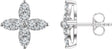 14K Gold Round Natural Diamond Flower Earrings – 2.5mm Stones
