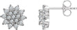14K Gold Round Natural Diamond Cluster Earrings – 1.7mm Stones