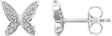 14K Gold Round Natural Diamond Youth Butterfly Earrings - White Gold
