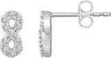 14K Gold Round Natural Diamond Infinity Earrings - White Gold