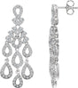14K Gold Round Natural Diamond Chandelier Earrings