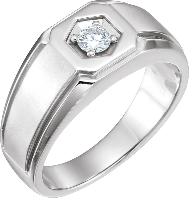 14K Gold Round Natural Diamond Solitaire Ring – 3.9mm Stones