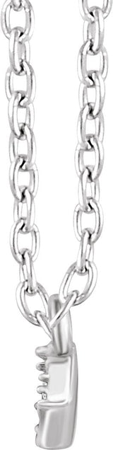 14K Gold Round Natural Diamond Bar Necklace – 0.9mm Stones - White Gold - view 2