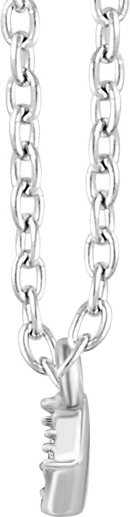 14K Gold Round Natural Diamond Bar Necklace – 0.9mm Stones - White Gold - view 2