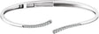 14K Gold Round Natural Diamond Bypass Hinged Cuff Bracelet