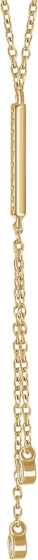 14K Gold Round Natural Diamond Bar Y Necklace IV - Yellow Gold - view 2