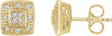 14K Gold Natural Diamond Cluster Earrings - Yellow Gold