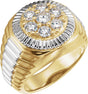 14K Gold Round Natural Diamond Cluster Ring – 3.9mm Stones
