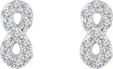 14K Gold Round Natural Diamond Infinity Earrings - White Gold - view 2