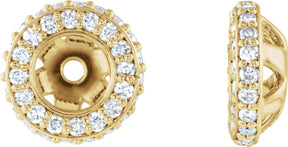 14K Gold Lab-Grown Diamond Halo-Style Earring Jackets III - Yellow Gold