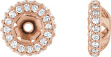 14K Gold Natural Diamond Halo-Style Earring Jackets XVI - Rose Gold