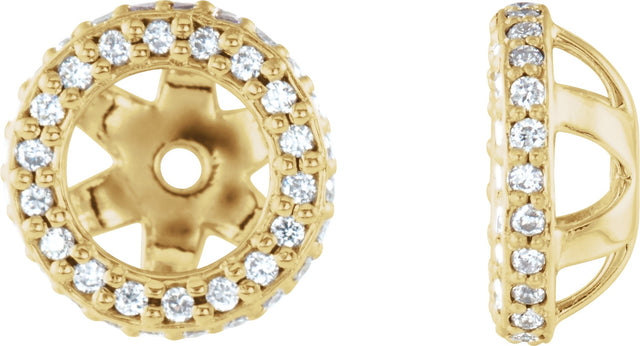 14K Gold Lab-Grown Diamond Halo-Style Earring Jackets VI - Yellow Gold