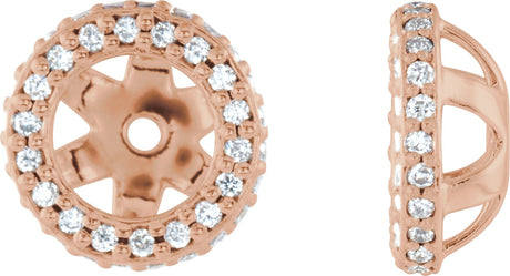 14K Gold Lab-Grown Diamond Halo-Style Earring Jackets VI - Rose Gold