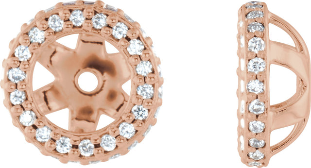 14K Gold Lab-Grown Diamond Halo-Style Earring Jackets VI - Rose Gold