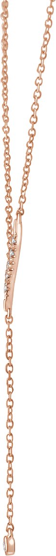 14K Gold Round Natural Diamond Freeform Y Necklace - Rose Gold - view 2