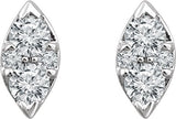 14K Gold Round Natural Diamond Cluster Earrings – 2.3mm Stones - view 2